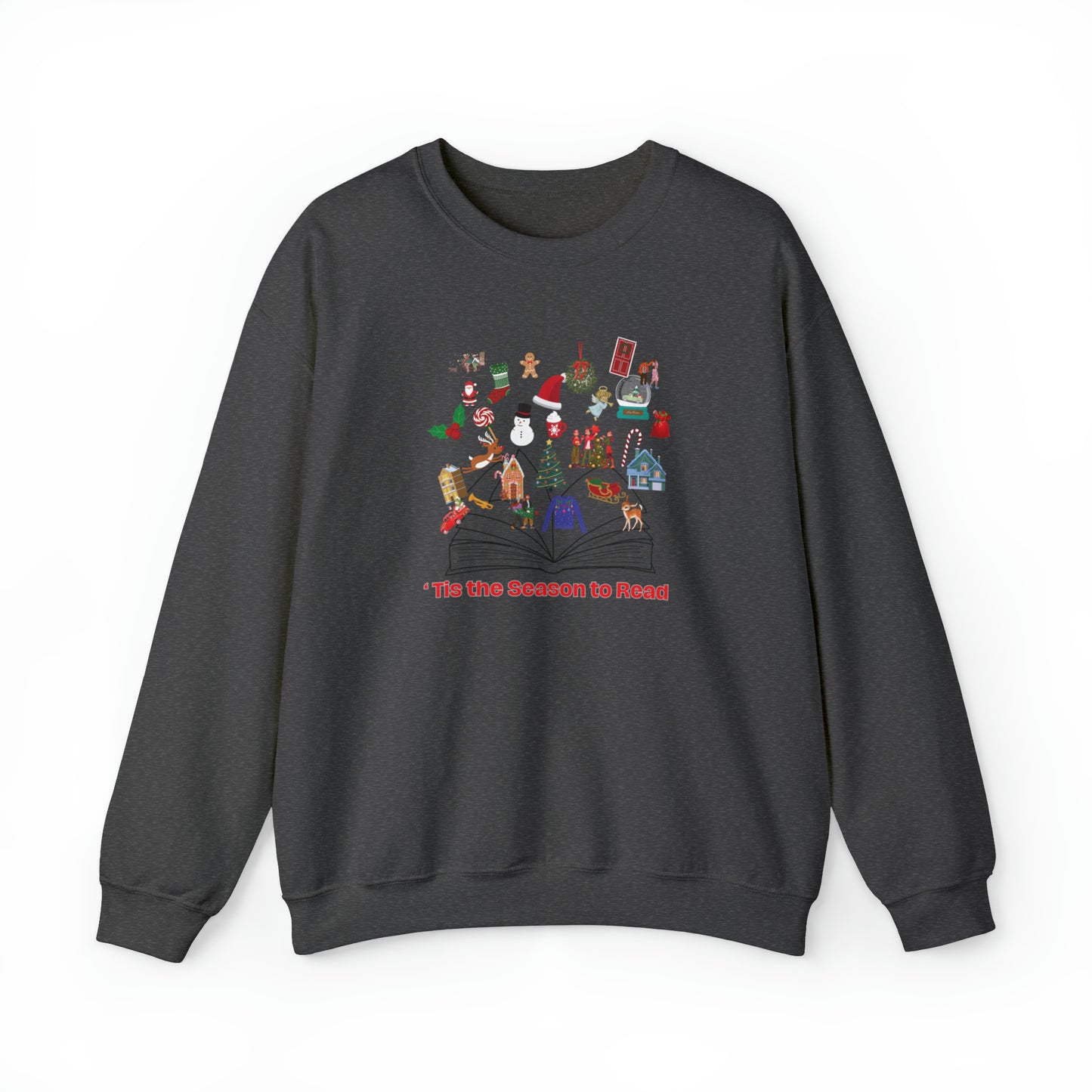 Tis the season to read Christmas Sweatshirt. Cheer & joy illuminate off the page of of the enchanting booker the holidays on this cozy shirt