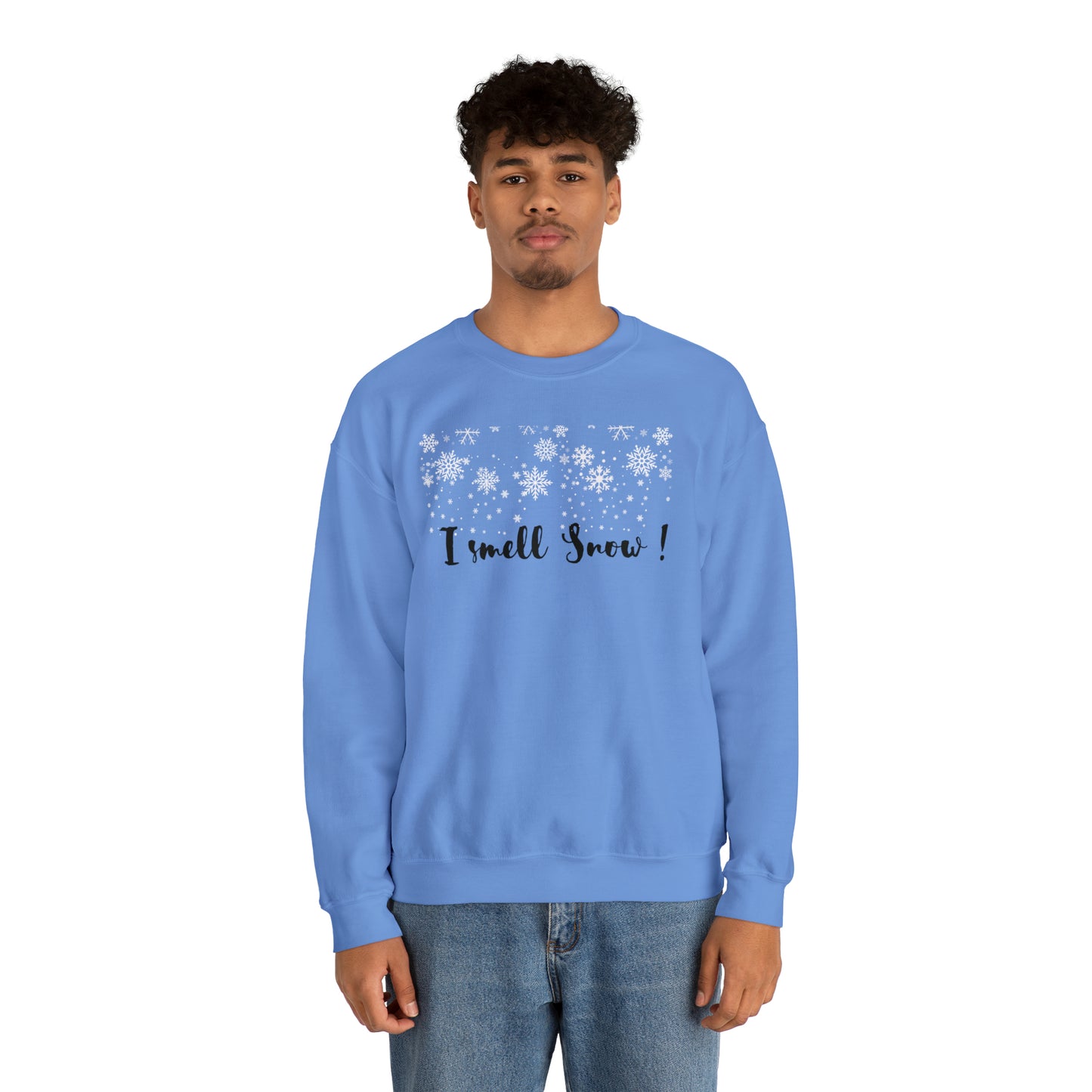 I smell snow Crewneck Sweatshirt, perfect winter magic shirt! Perfect snowflake magic in 3 colors