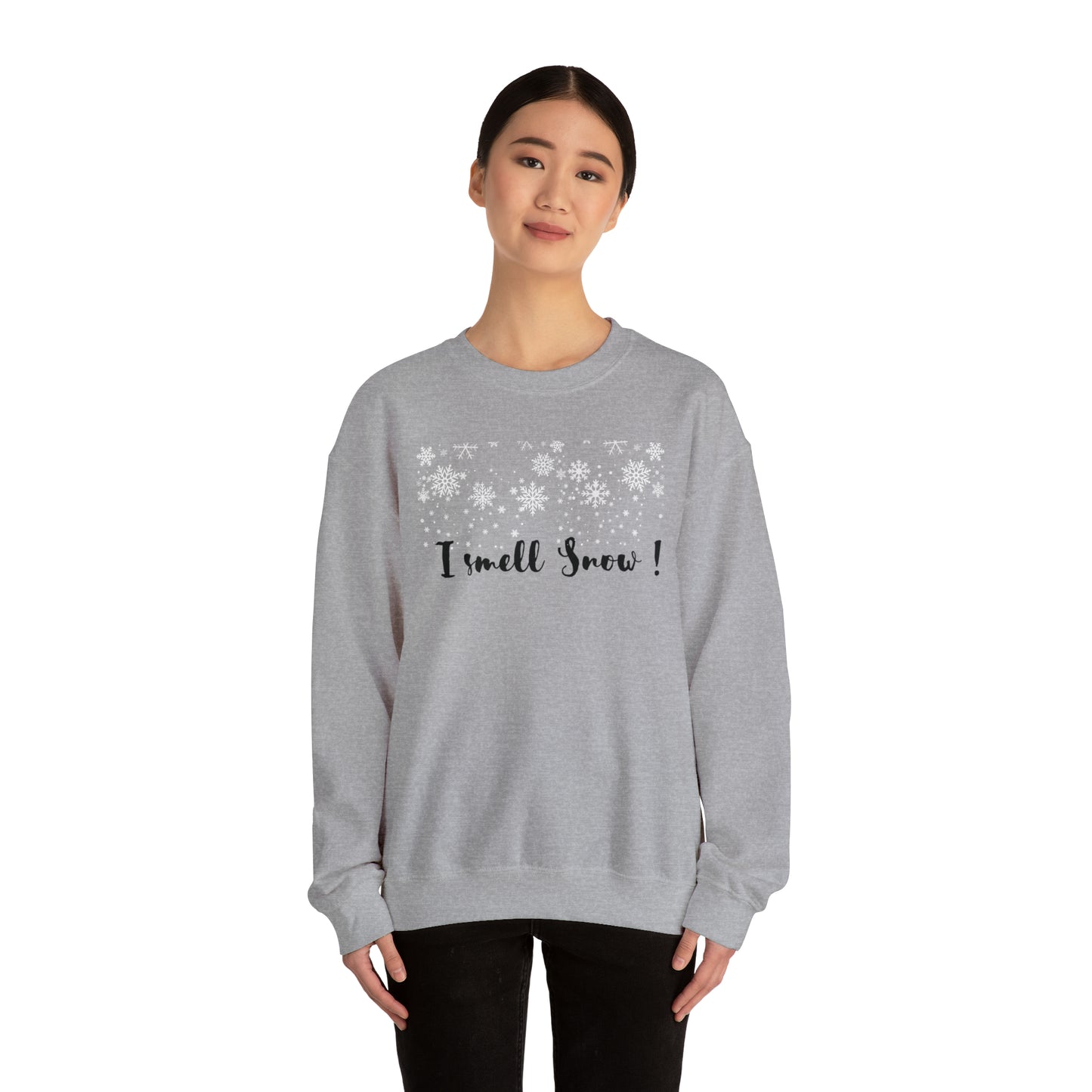 I smell snow Crewneck Sweatshirt, perfect winter magic shirt! Perfect snowflake magic in 3 colors