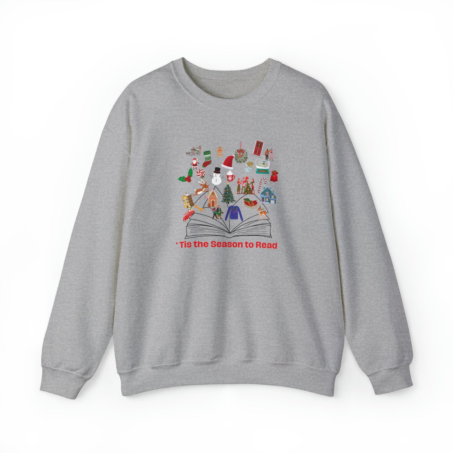 Tis the season to read Christmas Sweatshirt. Cheer & joy illuminate off the page of of the enchanting booker the holidays on this cozy shirt