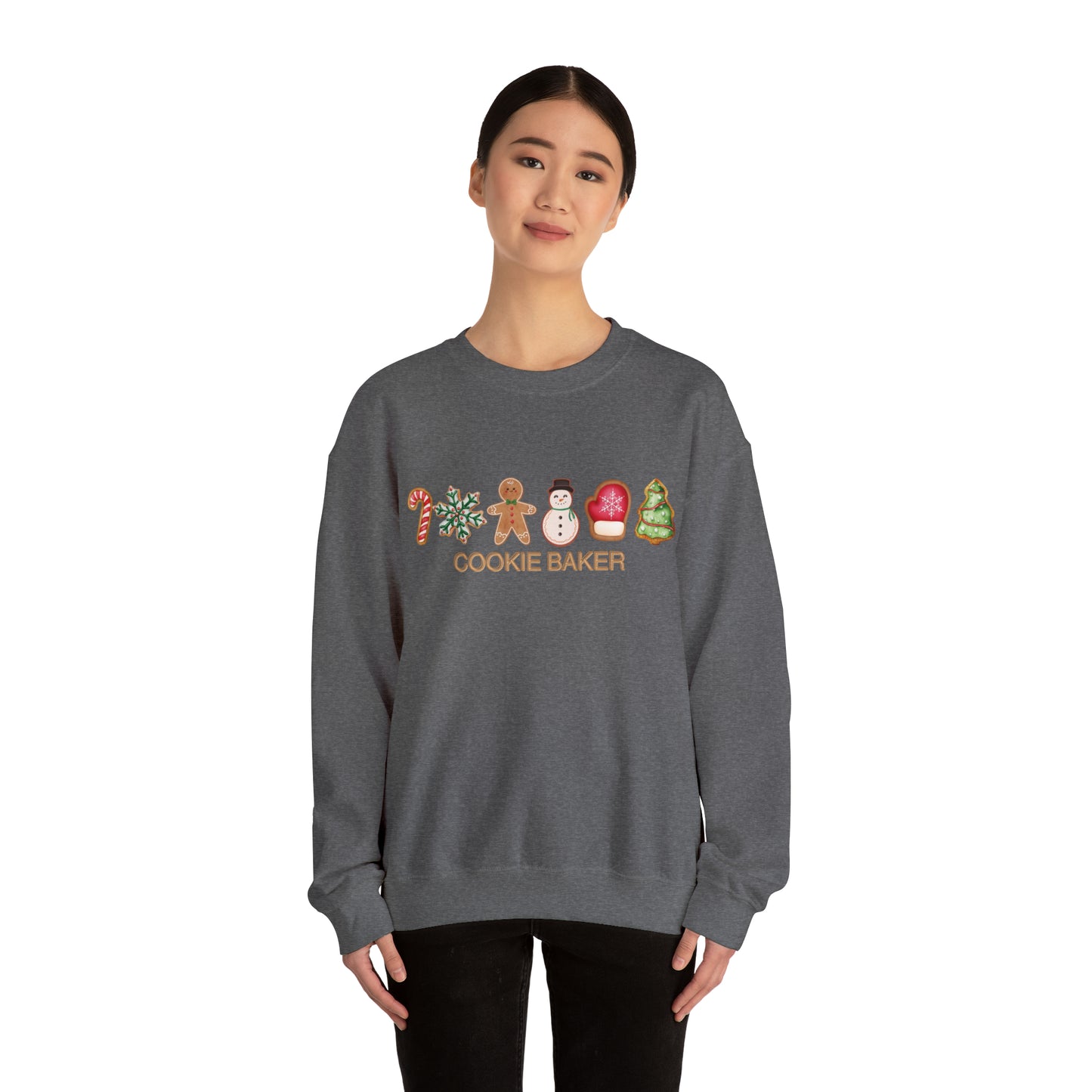 COOKIE BAKER , cookie chef, gingerbread, sugar, frosted, peppermint, spiced, cookie Unisex Heavy Blend™ Crewneck Sweatshirt