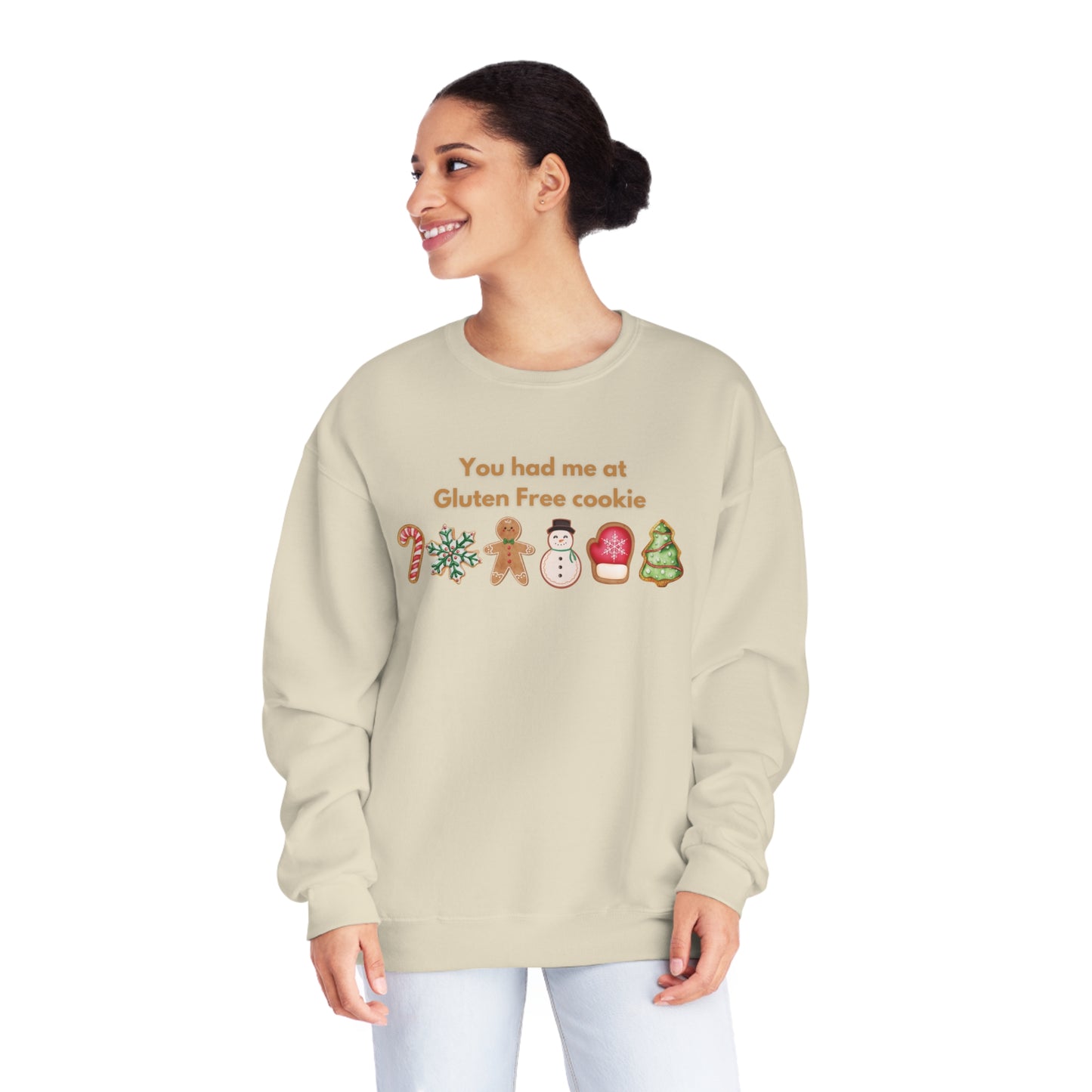 You had me at Gluten Free Cookie Unisex Crewneck Sweatshirt, Christmas cookie, sugar, gingerbread, shortbread, frosted cookie,