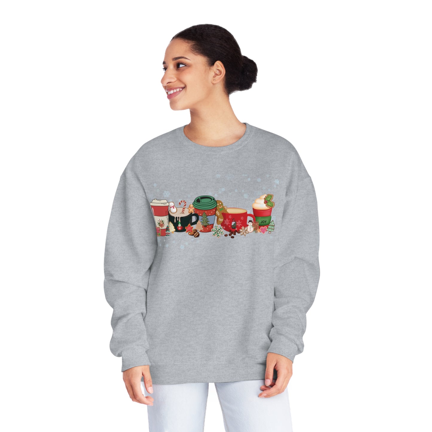 Coffee,Cookies, Cinnamon Latte, Peppermint latte , Gingerbread Latte ,Peppermint Mocha, Chai Latte Unisex Crewneck Sweatshirt large graphic