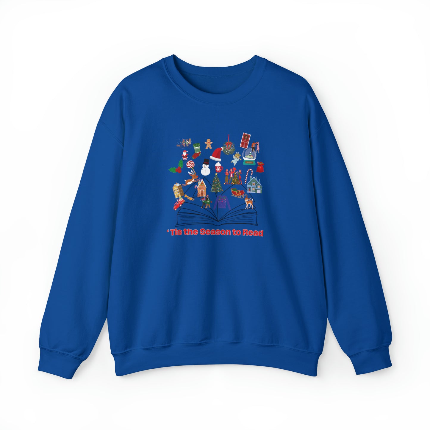 Tis the season to read Christmas Sweatshirt. Cheer & joy illuminate off the page of of the enchanting booker the holidays on this cozy shirt