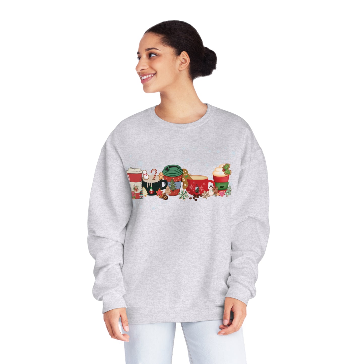 Coffee,Cookies, Cinnamon Latte, Peppermint latte , Gingerbread Latte ,Peppermint Mocha, Chai Latte Unisex Crewneck Sweatshirt large graphic