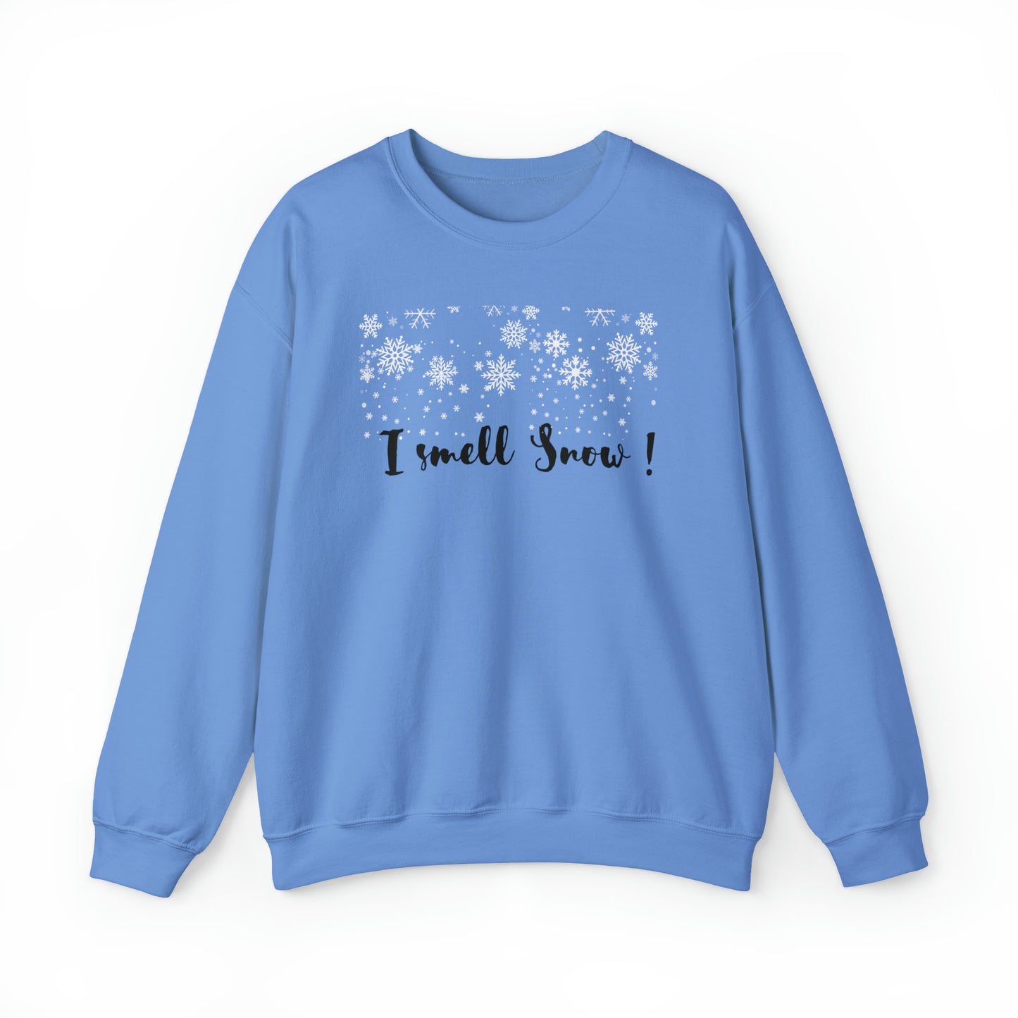 I smell snow Crewneck Sweatshirt, perfect winter magic shirt! Perfect snowflake magic in 3 colors