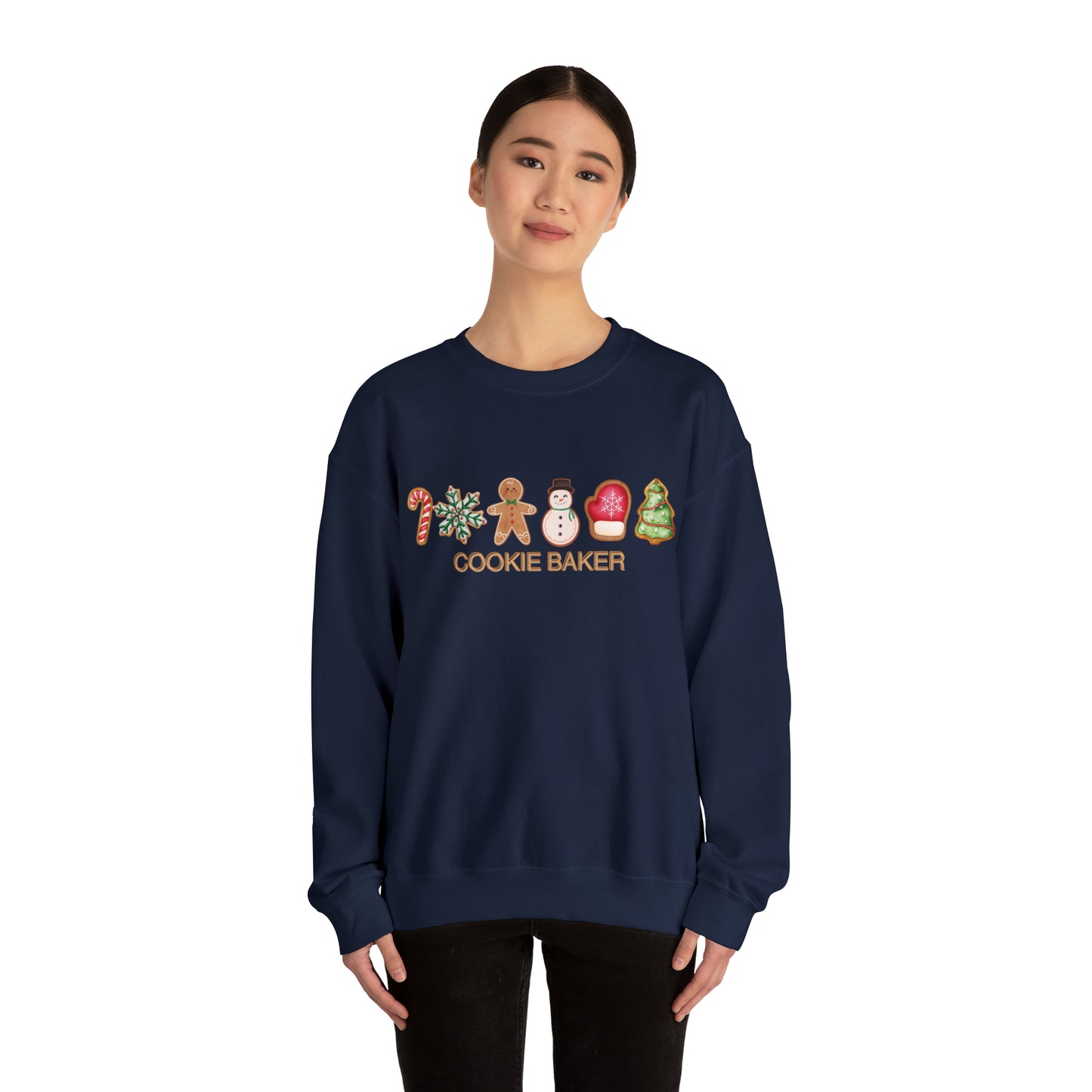 COOKIE BAKER , cookie chef, gingerbread, sugar, frosted, peppermint, spiced, cookie Unisex Heavy Blend™ Crewneck Sweatshirt