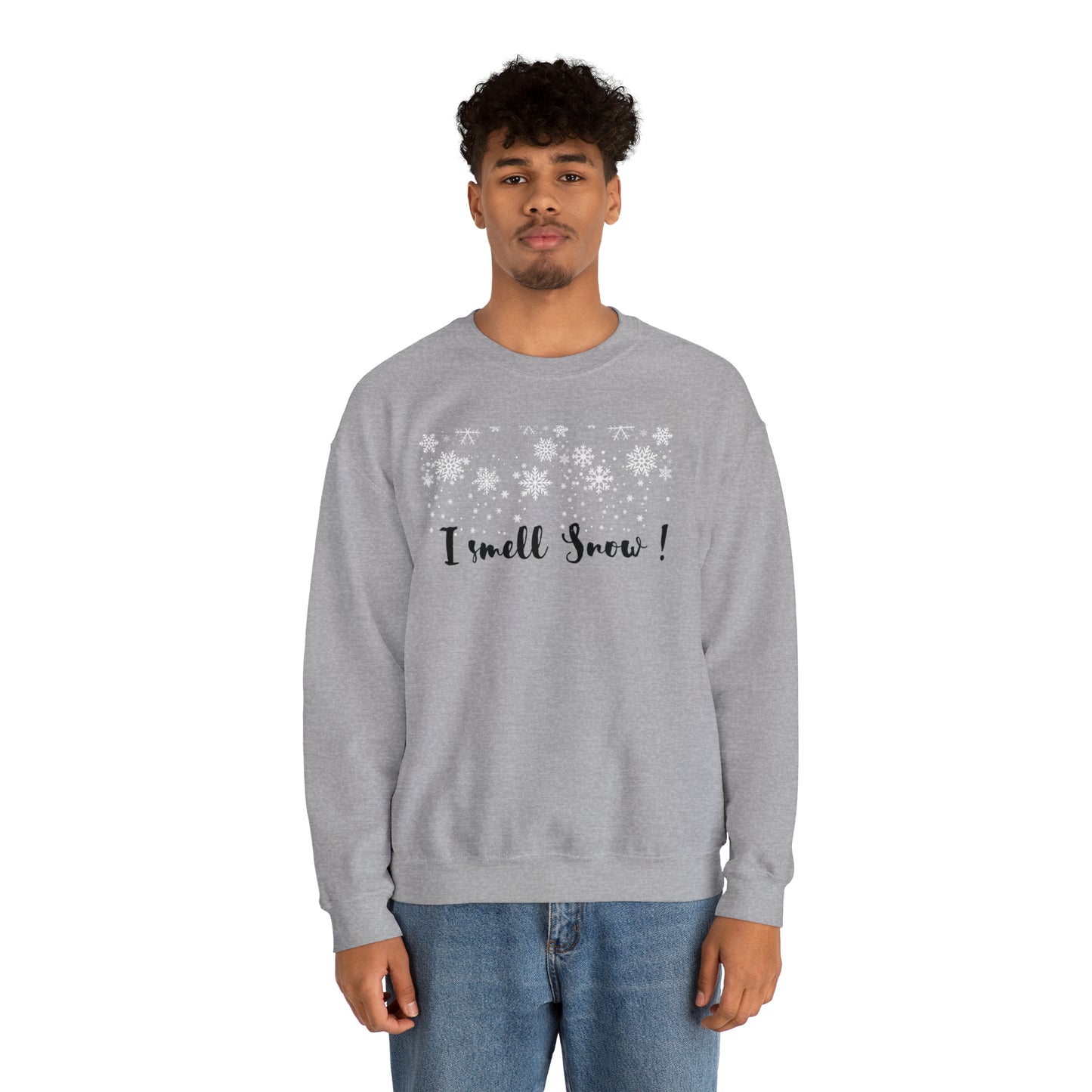 I smell snow Crewneck Sweatshirt, perfect winter magic shirt! Perfect snowflake magic in 3 colors