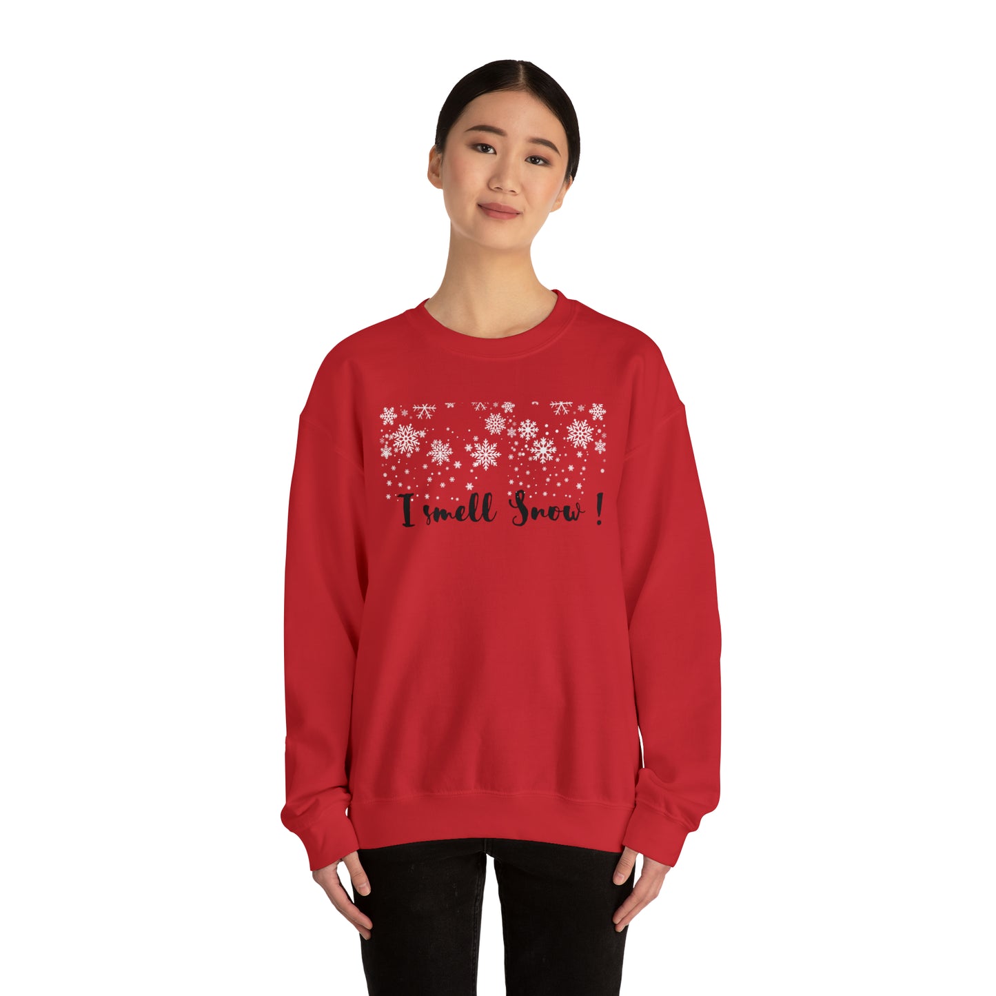 I smell snow Crewneck Sweatshirt, perfect winter magic shirt! Perfect snowflake magic in 3 colors