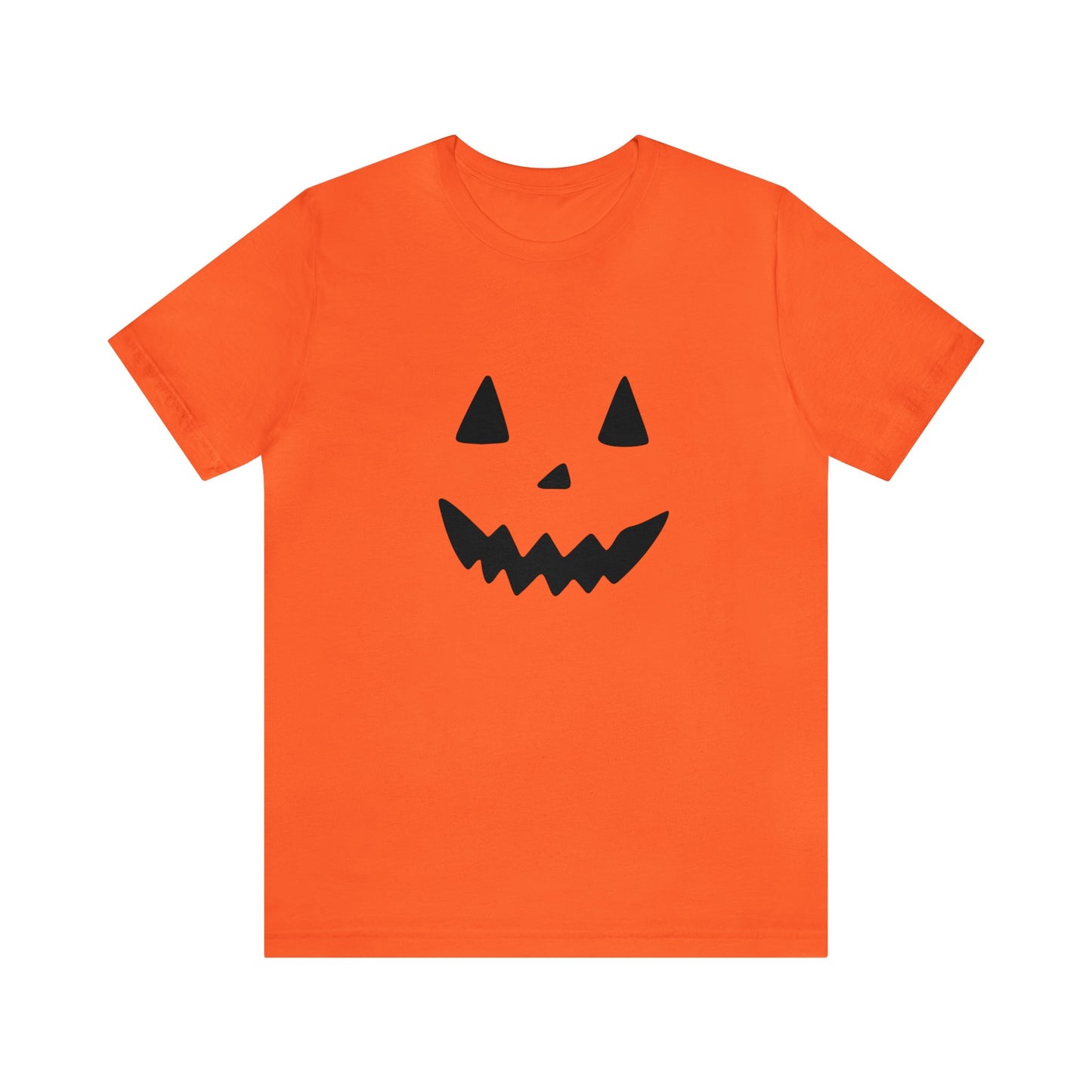 Funny Pumpkin Face Short Sleeve Tee, Smiling Carved Jack-o-lantern Face shirt, Trendy cute pumpkin face top, Halloween t-shirt