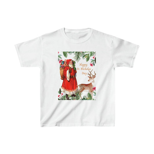 Saint Nicholas Holiday Youth t-shirt. Festive fun cheer , Thanksgiving through New Years, this shirt is perfect for any outfit!