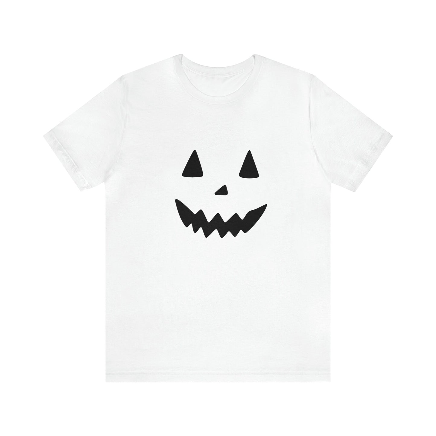 Funny Pumpkin Face Short Sleeve Tee, Smiling Carved Jack-o-lantern Face shirt, Trendy cute pumpkin face top, Halloween t-shirt